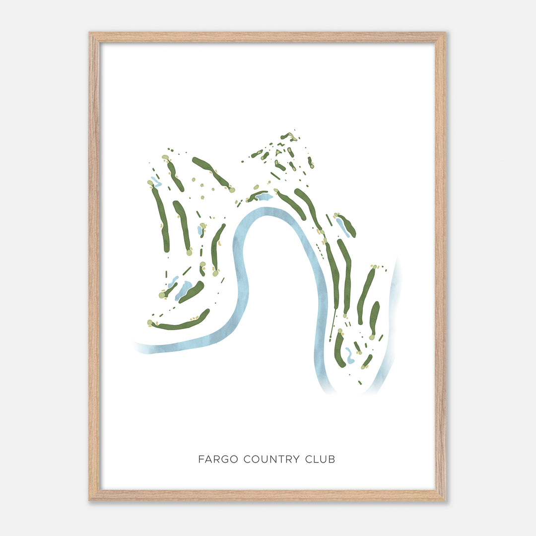 Print of Fargo Country Club Modern Map