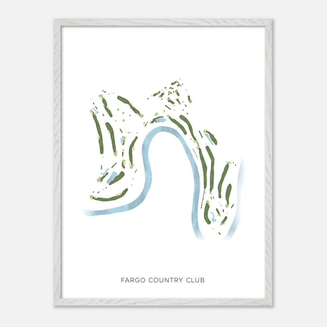 Print of Fargo Country Club Modern Map