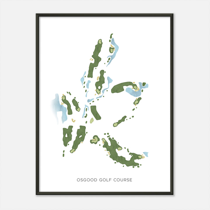 Print of Osgood Golf Course Modern Map