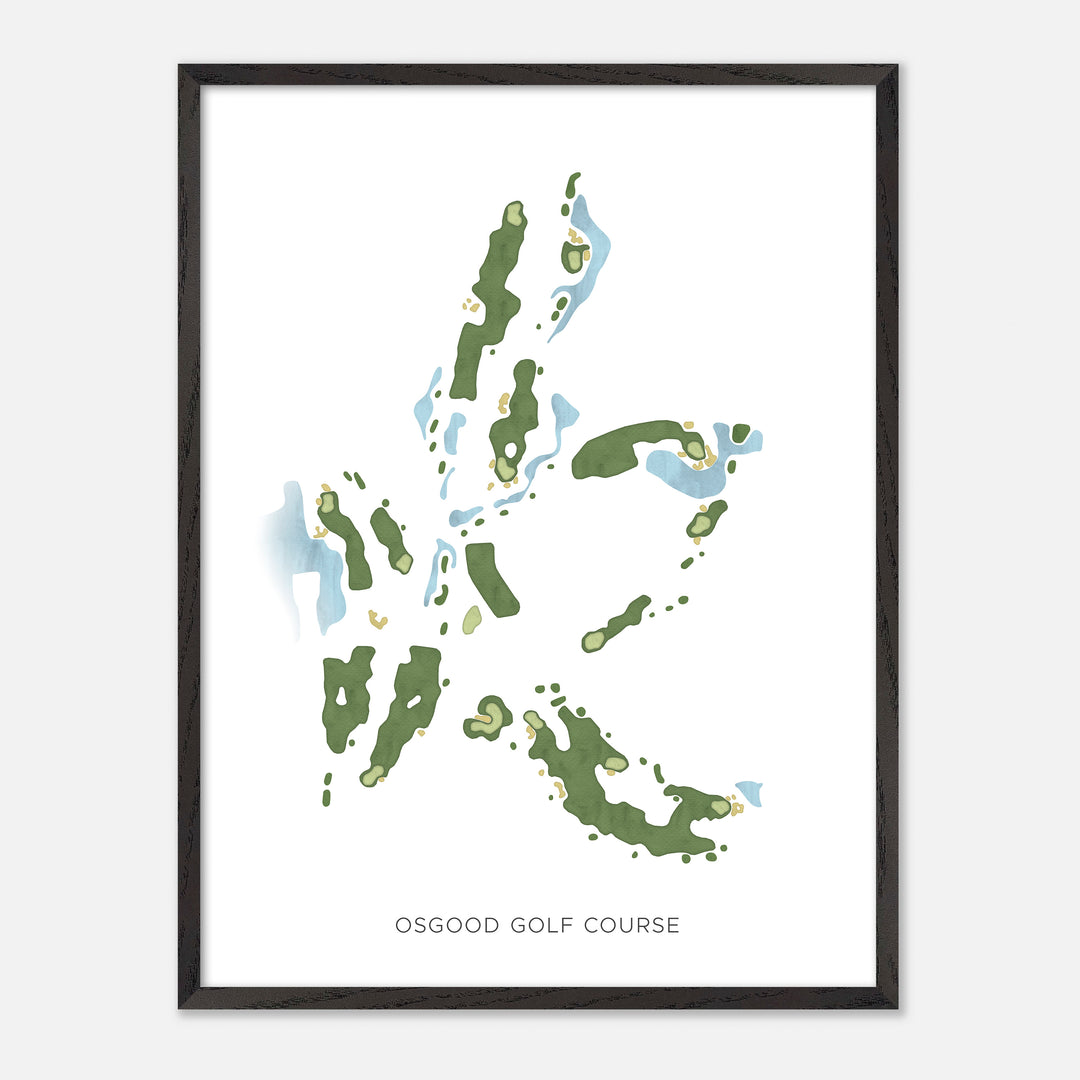 Print of Osgood Golf Course Modern Map