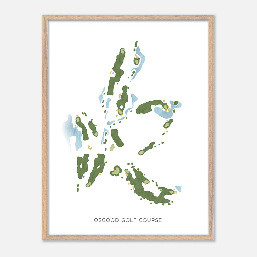 Print of Osgood Golf Course Modern Map