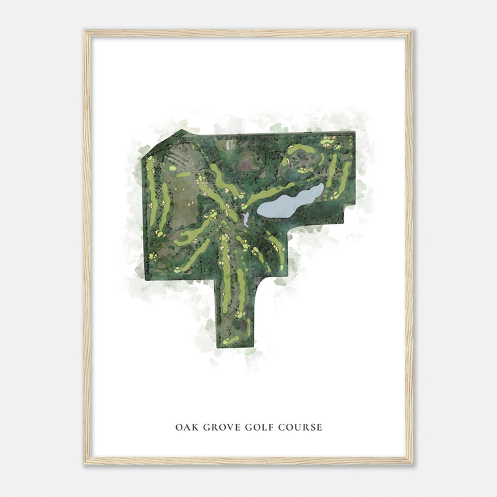 Print of Oak Grove Golf Course Classic Map