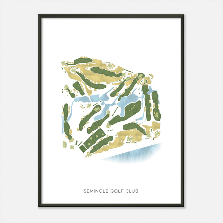 Print of Seminole Golf Club Modern Map