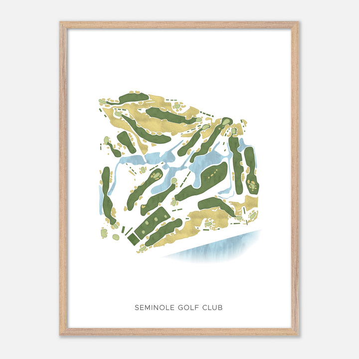 Print of Seminole Golf Club Modern Map
