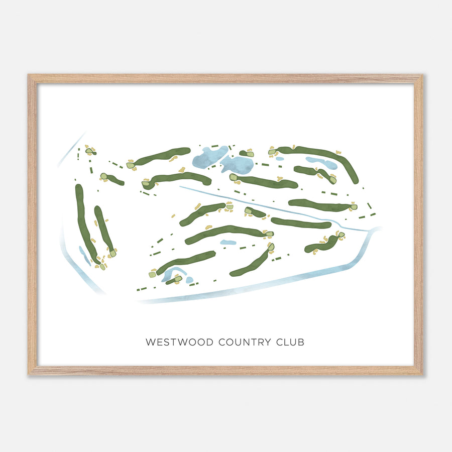 Print of Westwood Country Club Modern Map