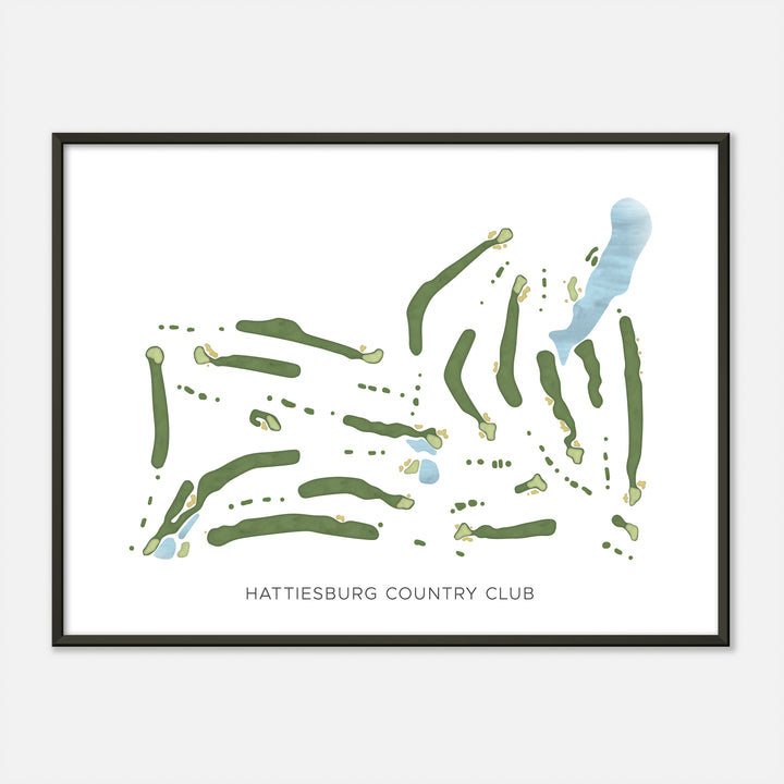 Print of Hattiesburg Country Club Modern Map