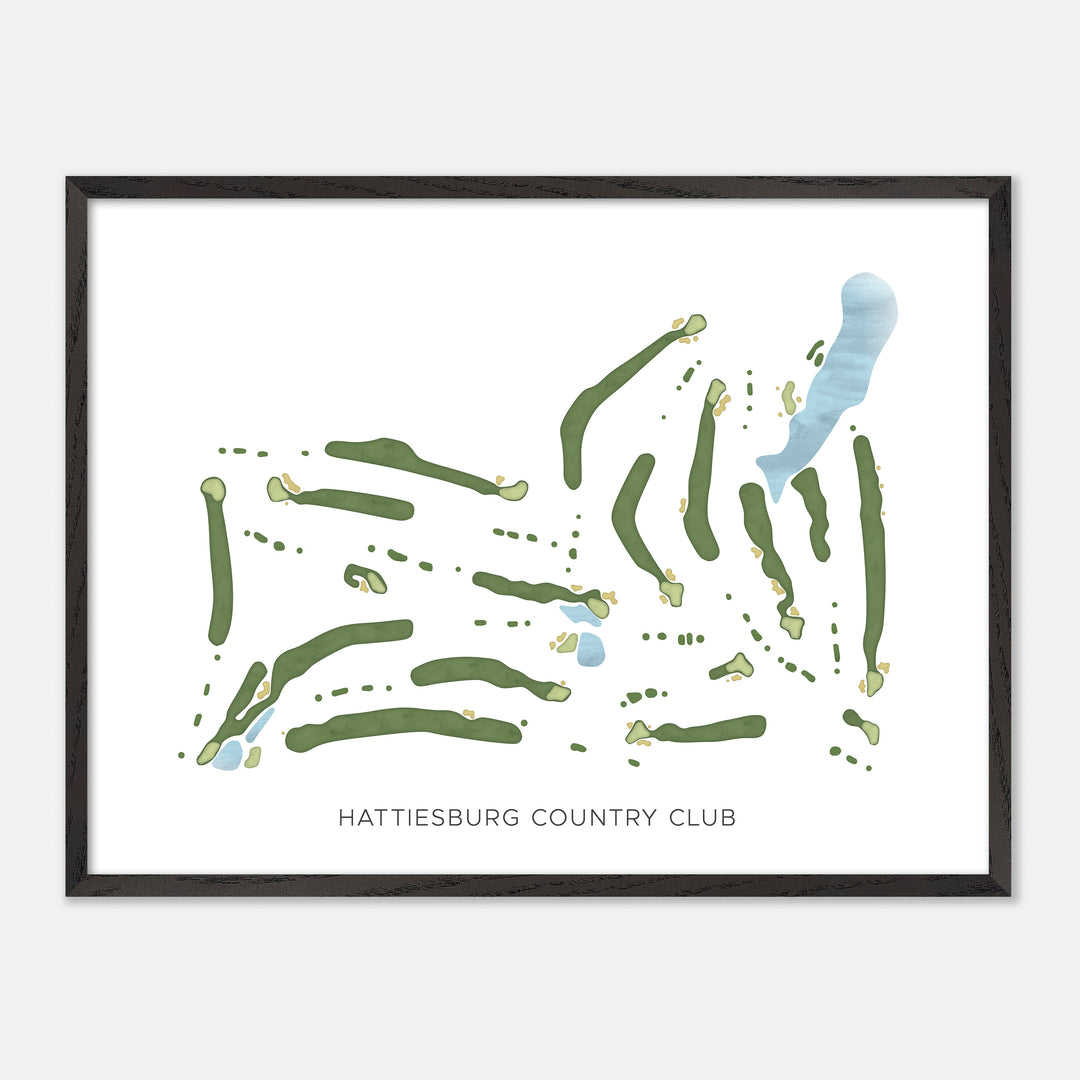 Print of Hattiesburg Country Club Modern Map