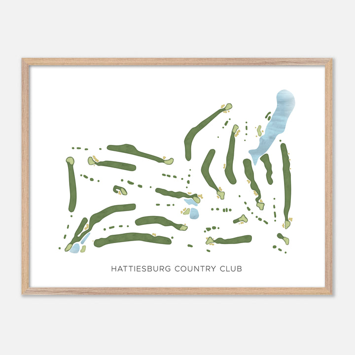 Print of Hattiesburg Country Club Modern Map