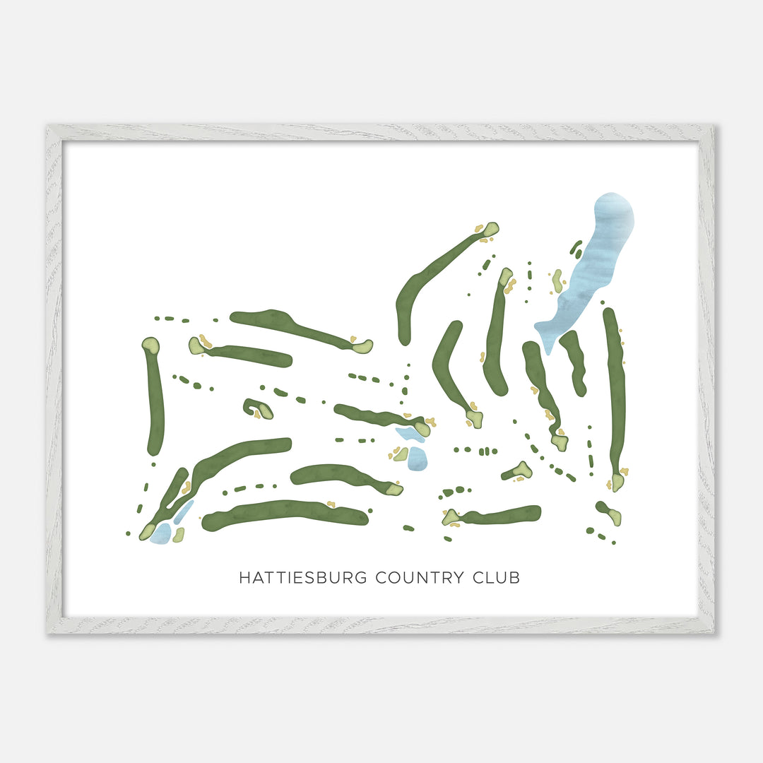 Print of Hattiesburg Country Club Modern Map