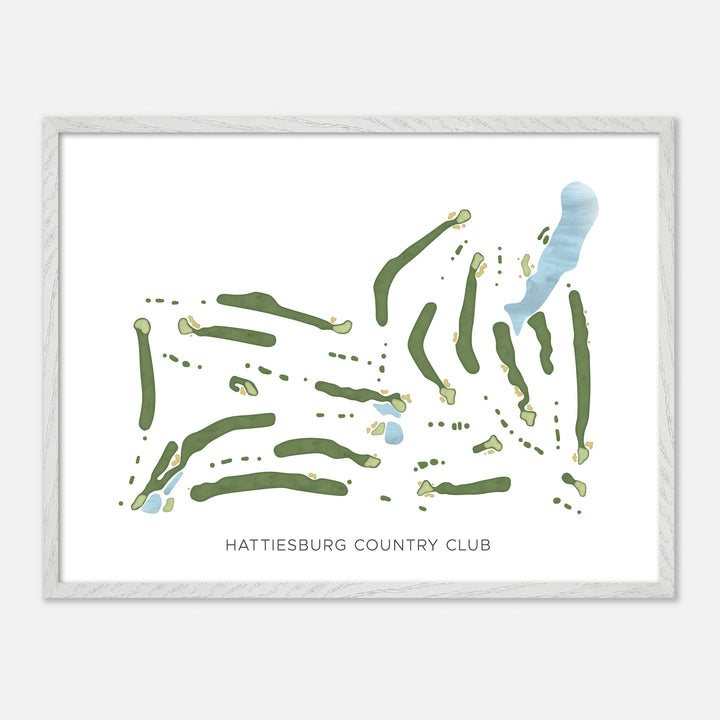 Print of Hattiesburg Country Club Modern Map