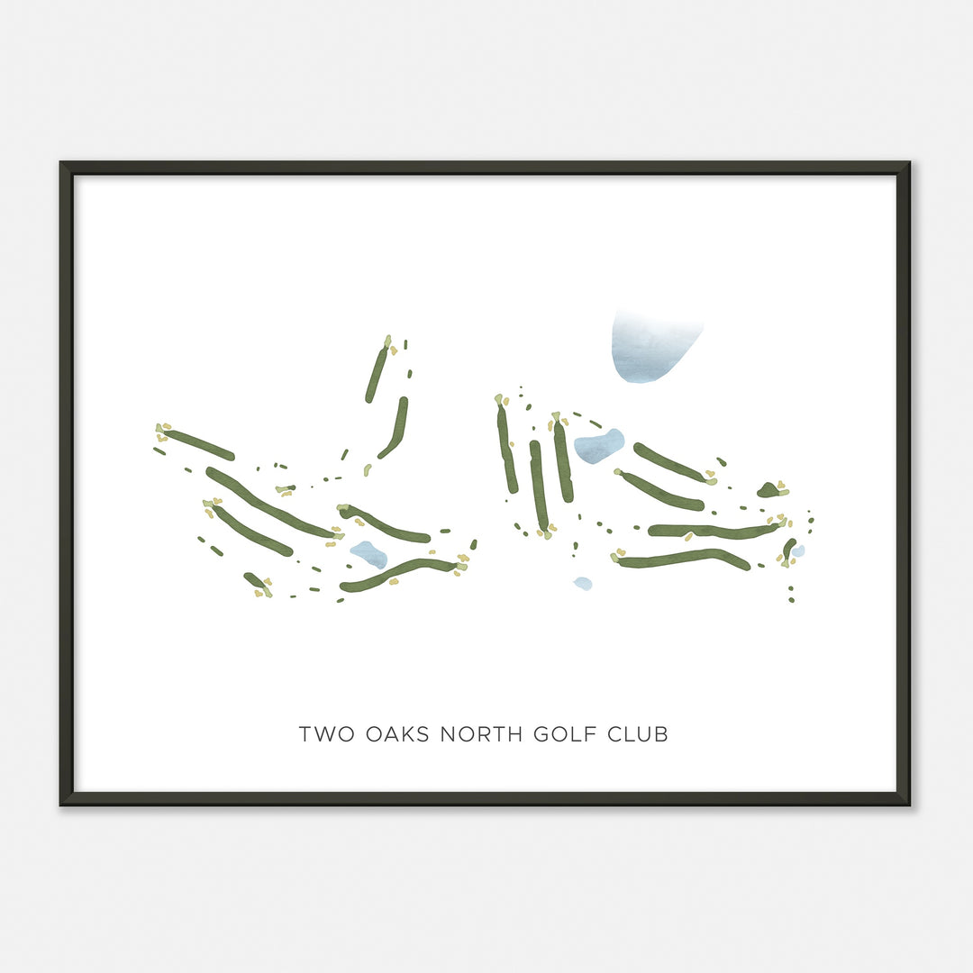 Print of Two Oaks North Golf Club Modern Map