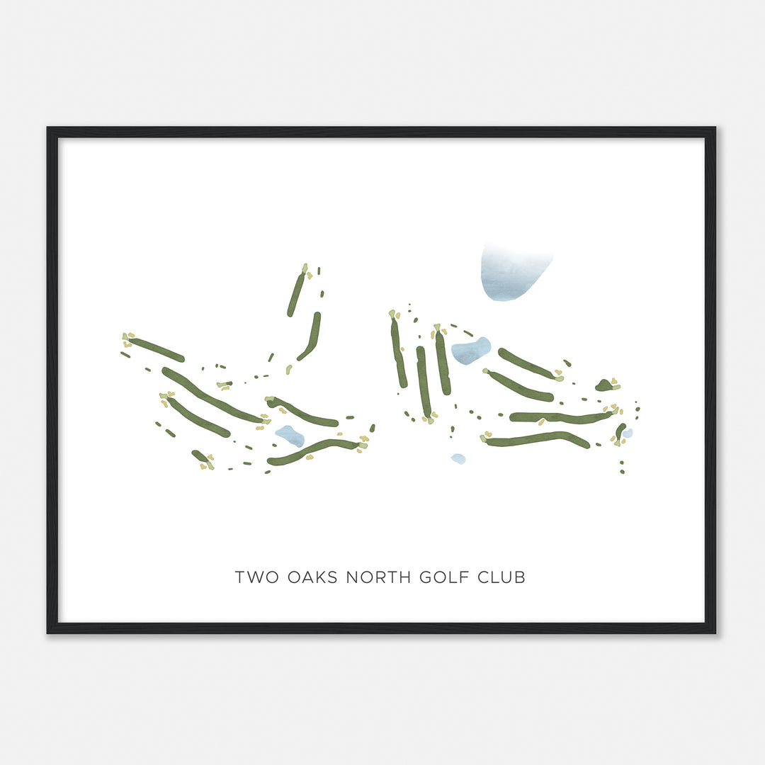 Print of Two Oaks North Golf Club Modern Map