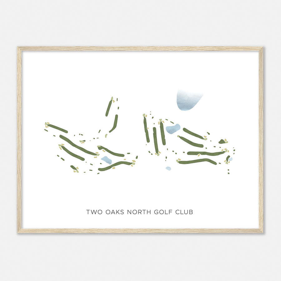 Print of Two Oaks North Golf Club Modern Map