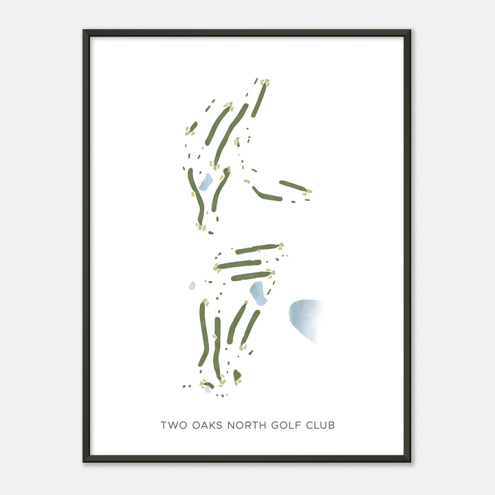 Print of Two Oaks North Golf Club Modern Map