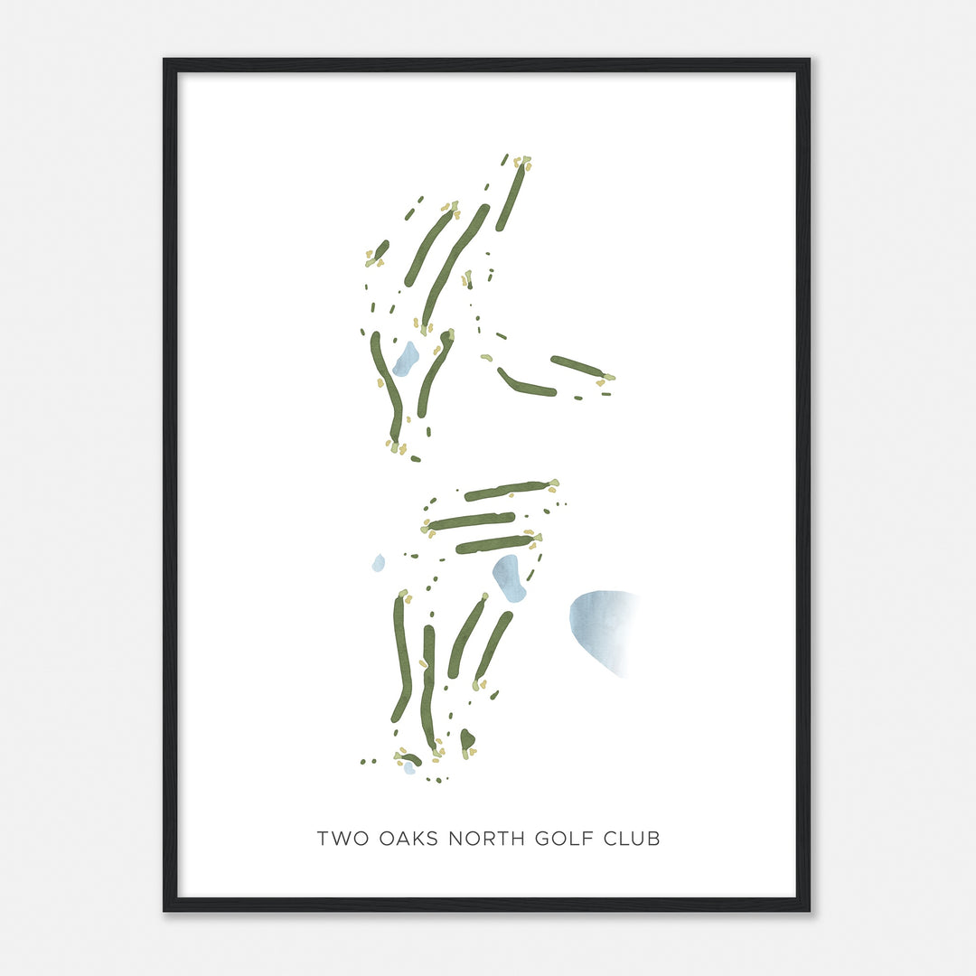 Print of Two Oaks North Golf Club Modern Map