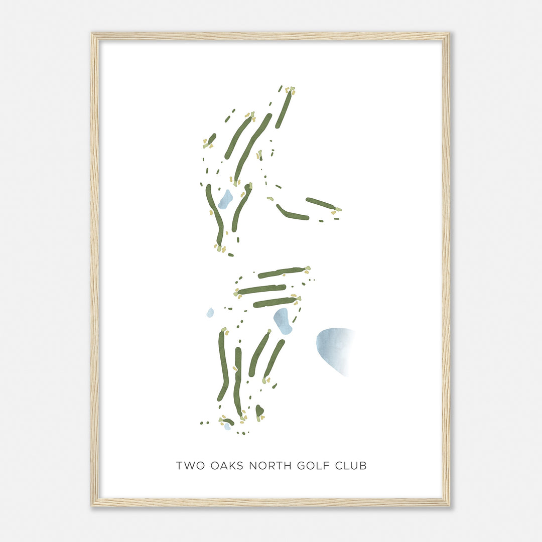 Print of Two Oaks North Golf Club Modern Map