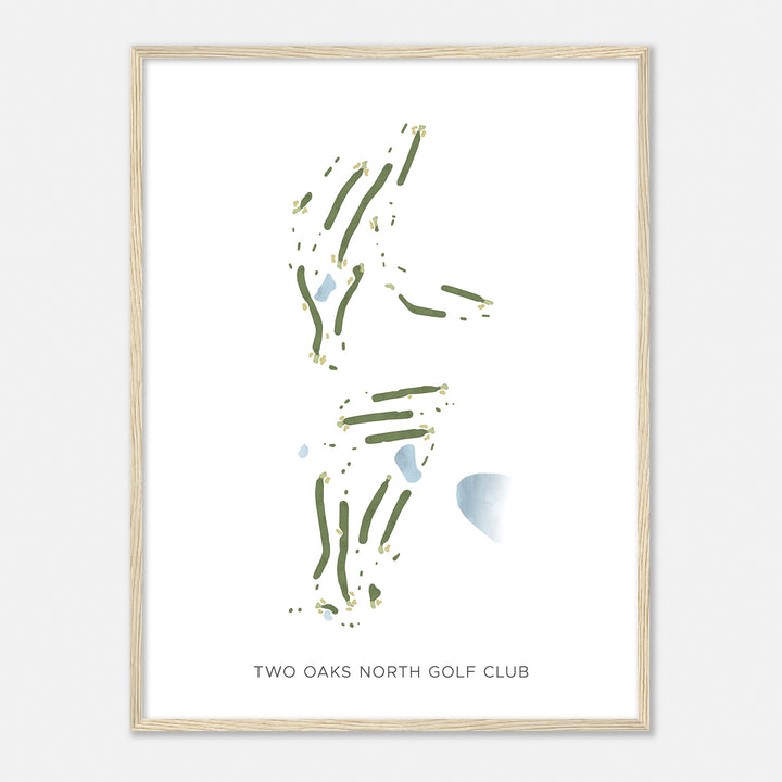 Print of Two Oaks North Golf Club Modern Map