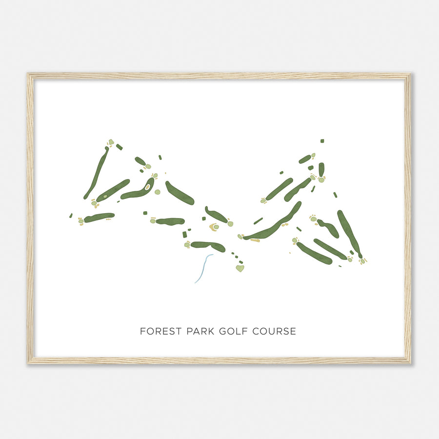 Print of Forest Park Golf Course Modern Map