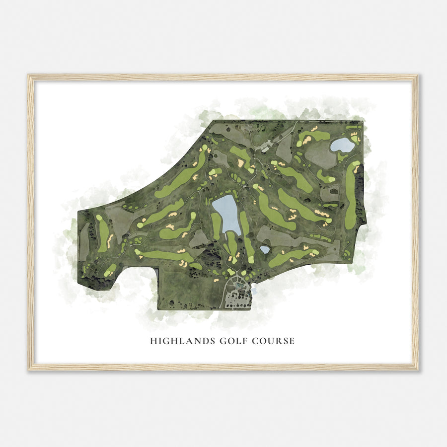 Print of Highlands Golf Course Classic Map