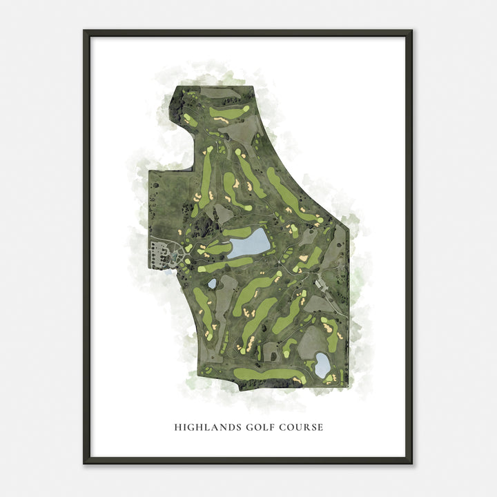Print of Highlands Golf Course Classic Map