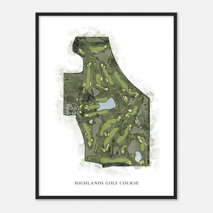 Print of Highlands Golf Course Classic Map