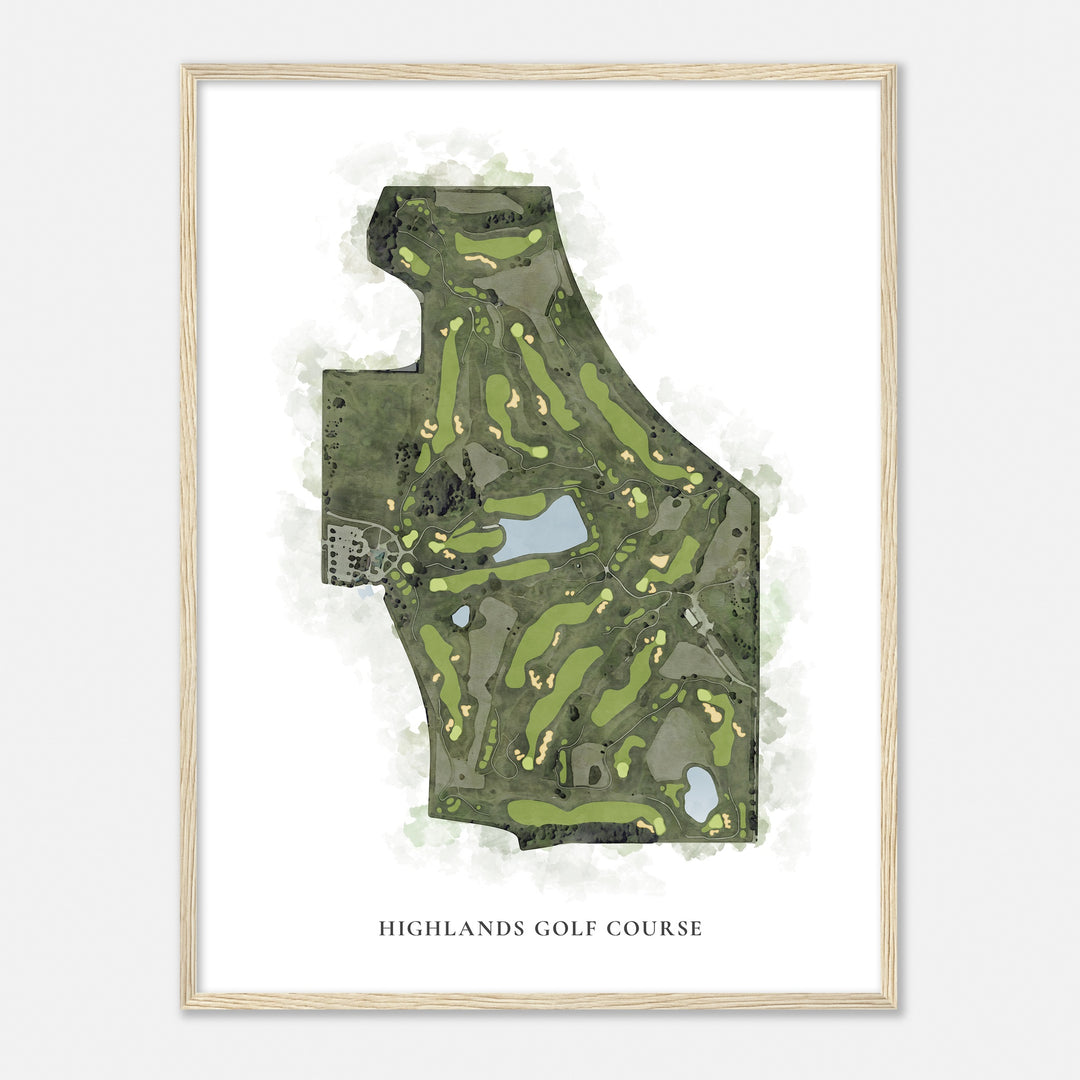 Print of Highlands Golf Course Classic Map