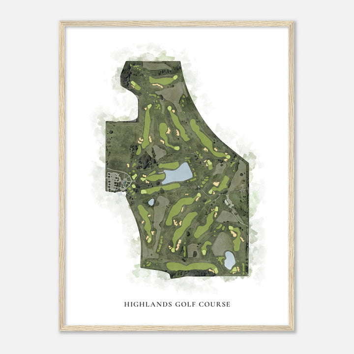 Print of Highlands Golf Course Classic Map
