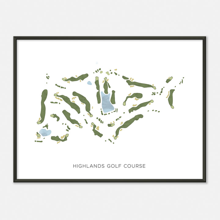 Print of Highlands Golf Course Modern Map