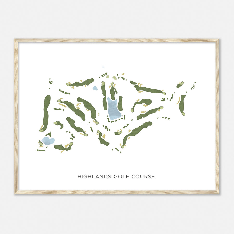 Print of Highlands Golf Course Modern Map