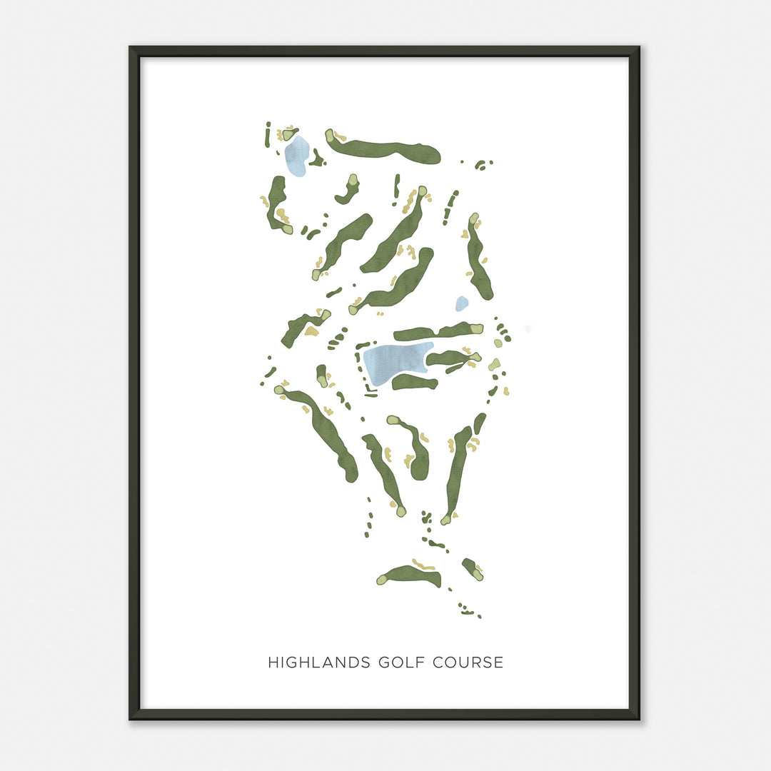 Print of Highlands Golf Course Modern Map