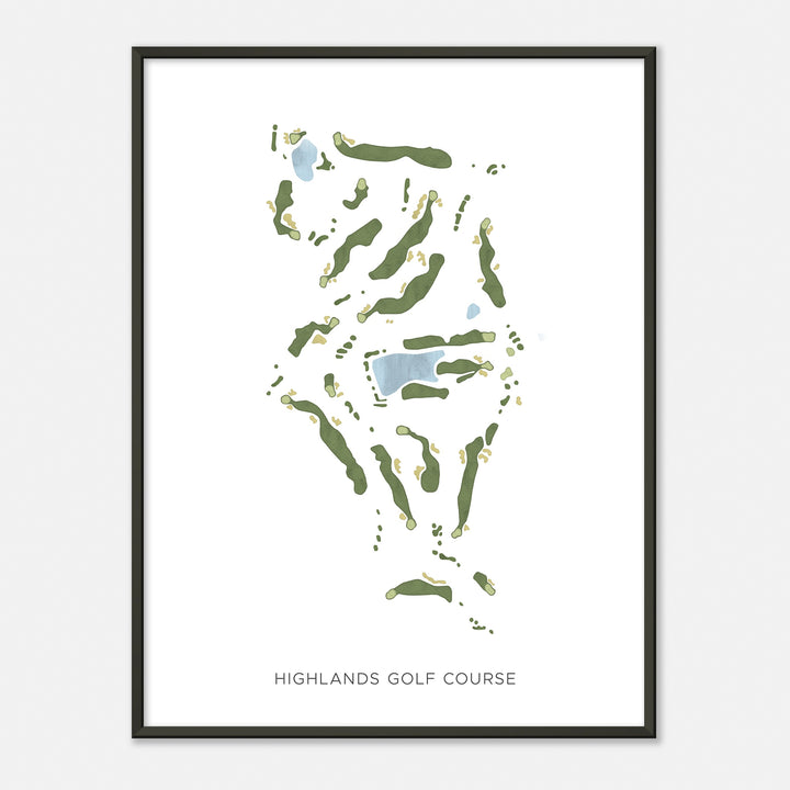 Print of Highlands Golf Course Modern Map