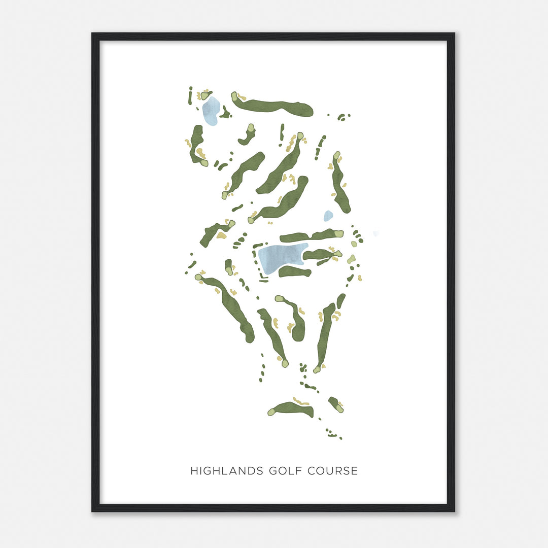Print of Highlands Golf Course Modern Map
