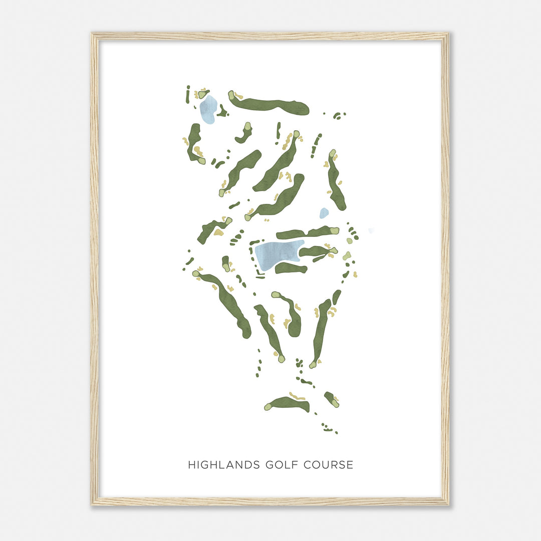 Print of Highlands Golf Course Modern Map