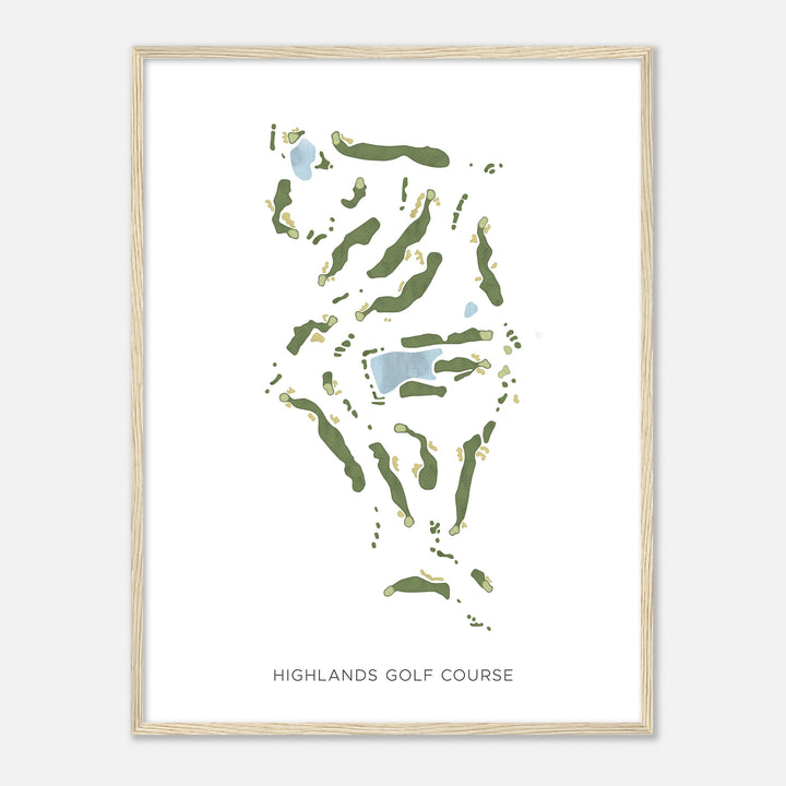 Print of Highlands Golf Course Modern Map