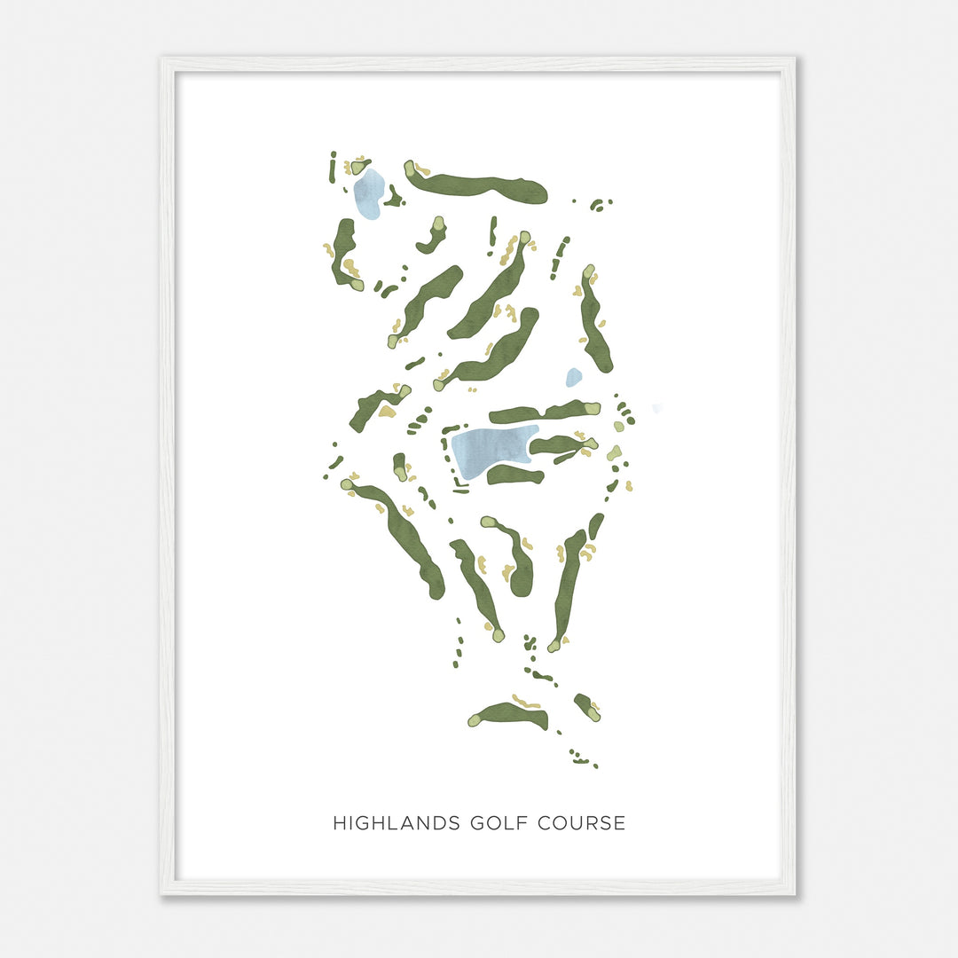 Print of Highlands Golf Course Modern Map
