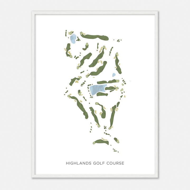 Print of Highlands Golf Course Modern Map