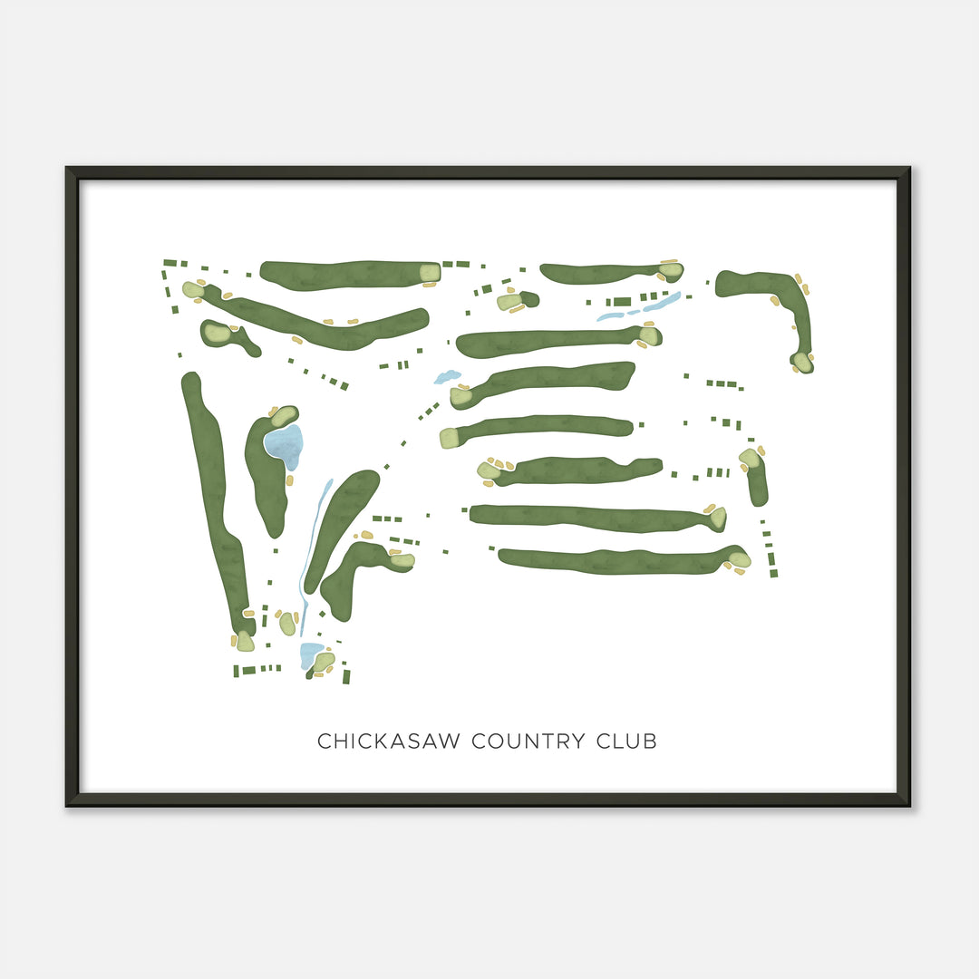 Print of Chickasaw Country Club Modern Map