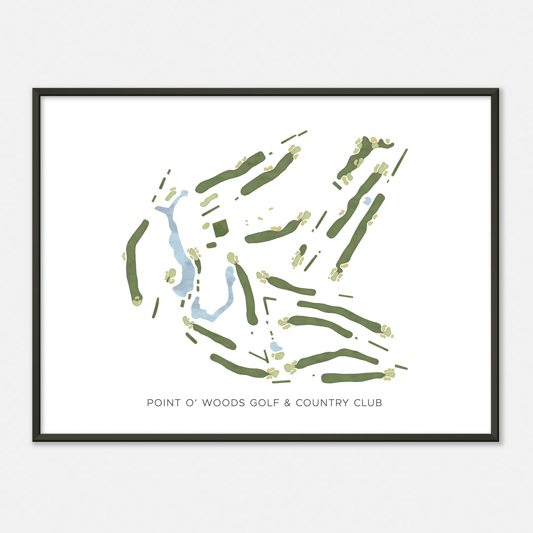 Print of Point O' Woods Golf & Country Club Modern Map
