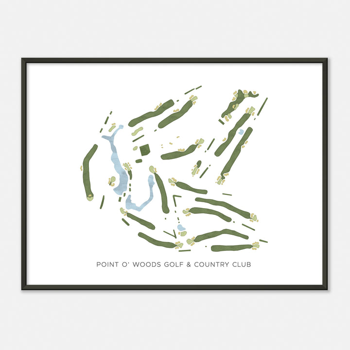 Print of Point O' Woods Golf & Country Club Modern Map