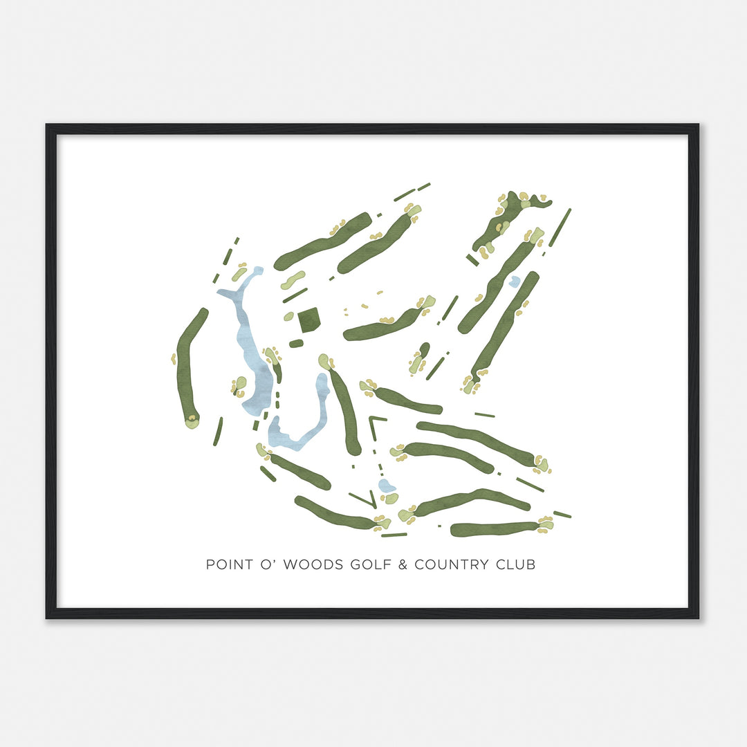 Print of Point O' Woods Golf & Country Club Modern Map