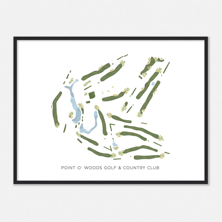 Print of Point O' Woods Golf & Country Club Modern Map