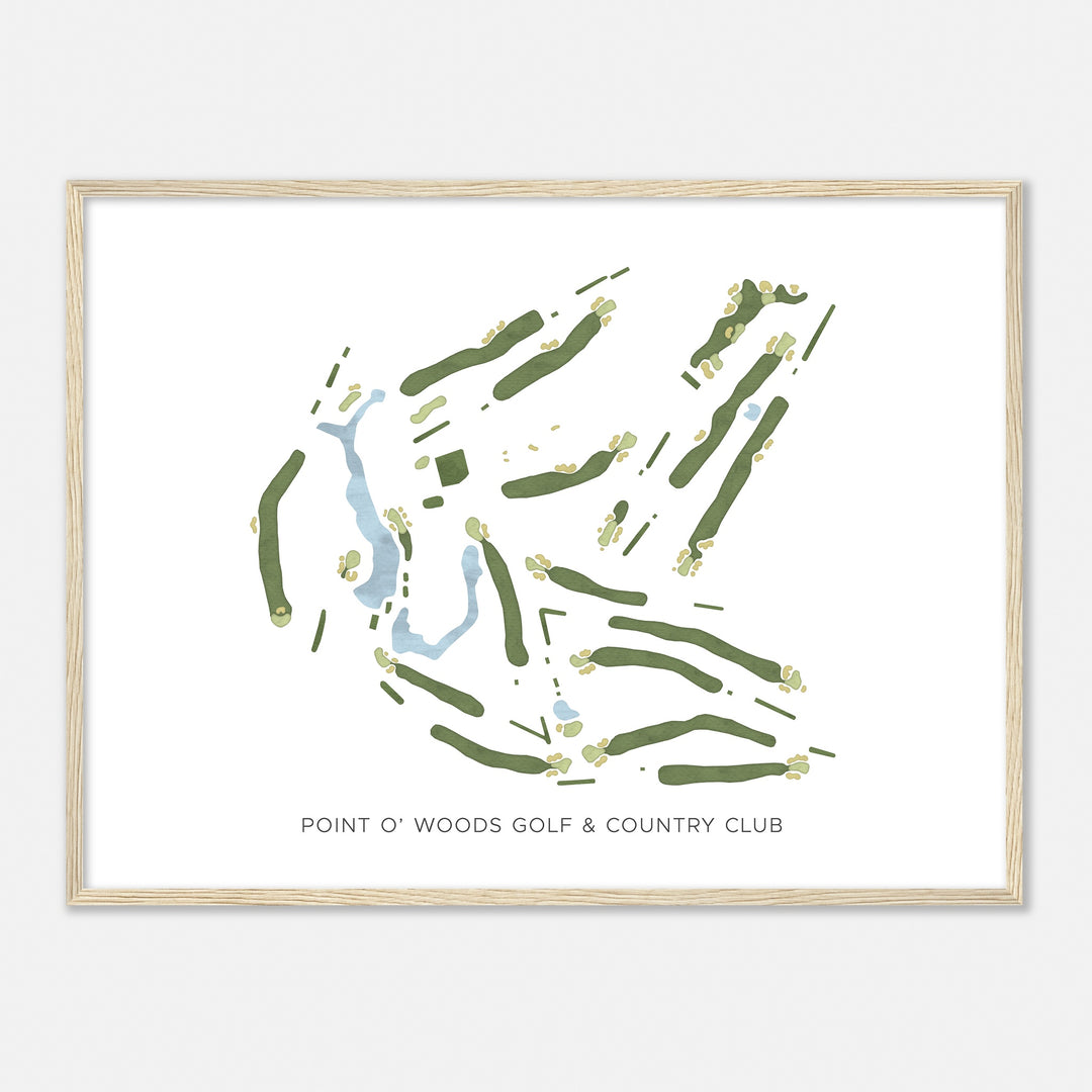 Print of Point O' Woods Golf & Country Club Modern Map