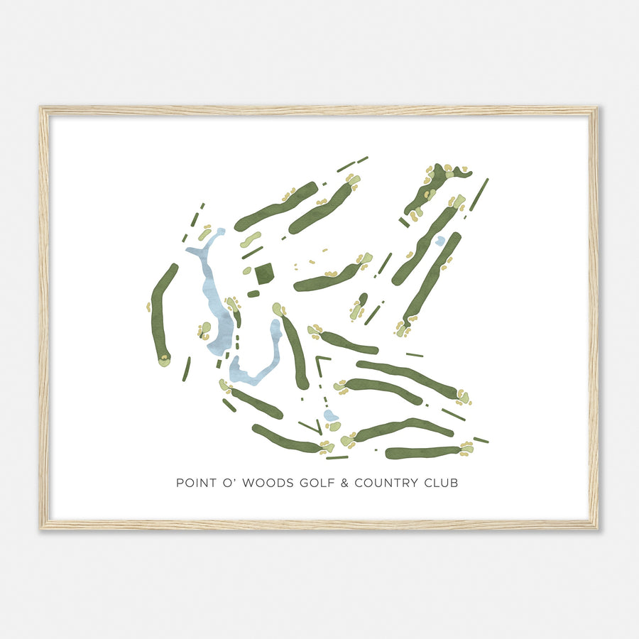 Print of Point O' Woods Golf & Country Club Modern Map