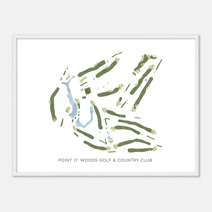 Print of Point O' Woods Golf & Country Club Modern Map