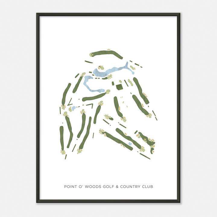 Print of Point O' Woods Golf & Country Club Modern Map