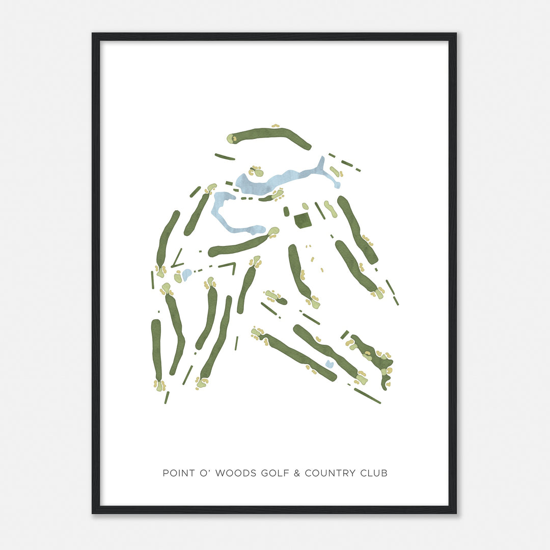 Print of Point O' Woods Golf & Country Club Modern Map