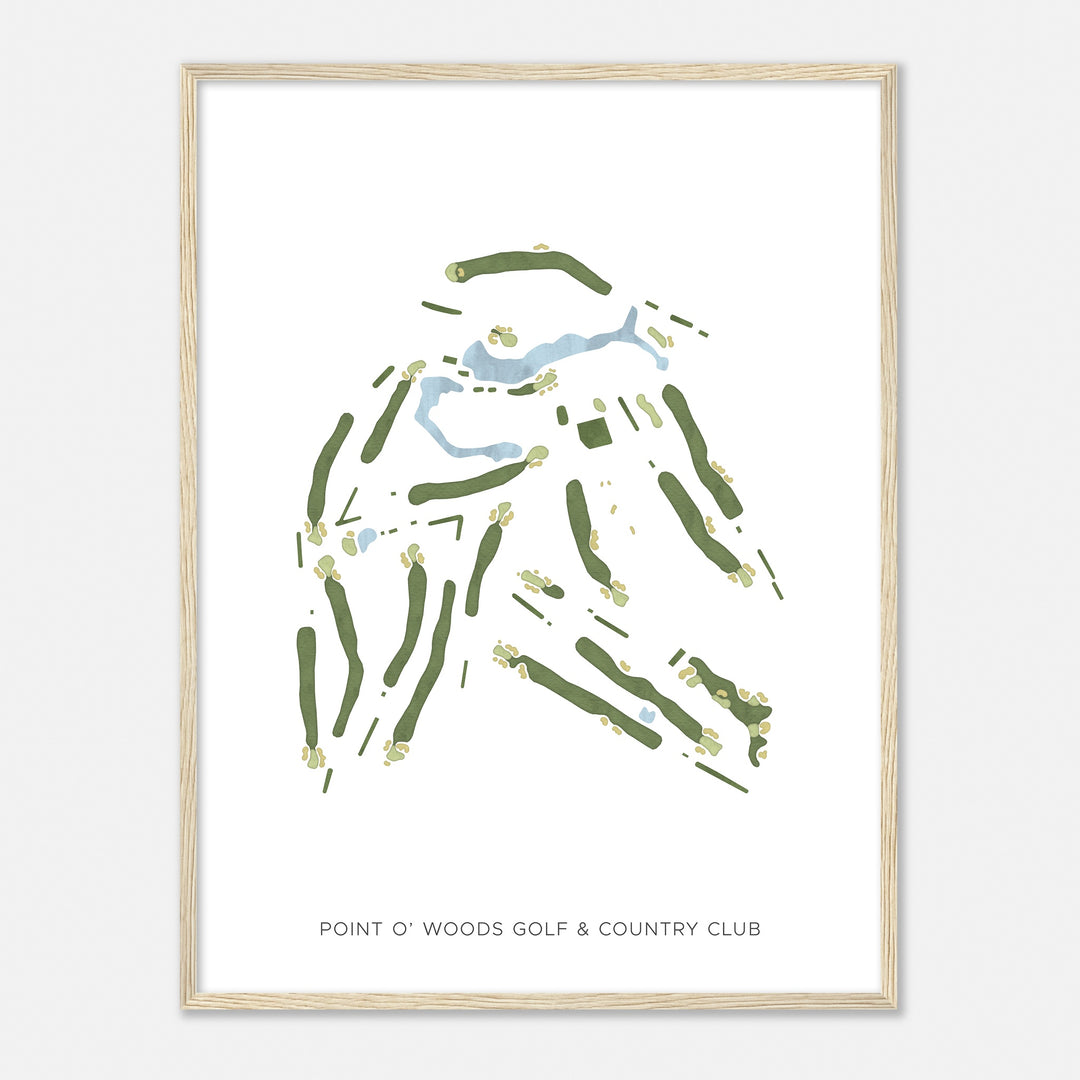 Print of Point O' Woods Golf & Country Club Modern Map