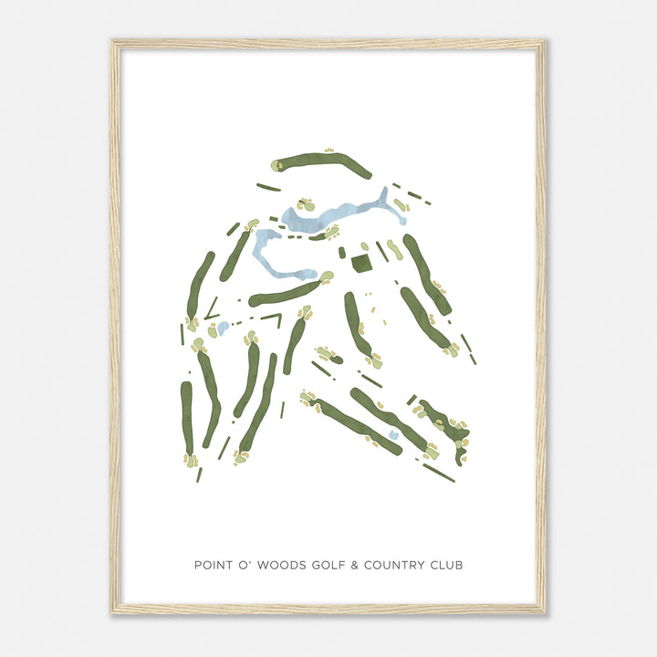 Print of Point O' Woods Golf & Country Club Modern Map