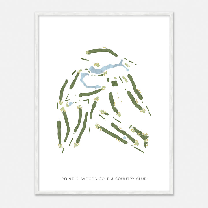 Print of Point O' Woods Golf & Country Club Modern Map