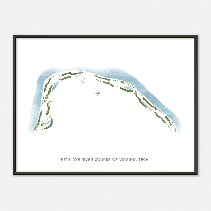 Print of Pete Dye River Course Of Virginia Tech Modern Map